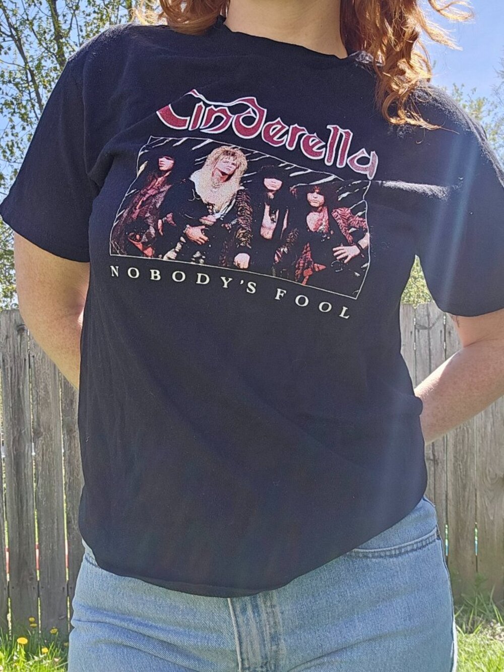 Dadcore Alt Eclectic Bikercore Grunge Cinderella Nobody's Fool Black Tour Tshirt